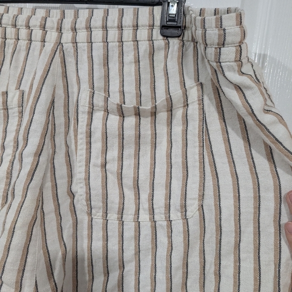 Old Navy Linen Blend Striped Tan and White Women's Shorts in Size XXL - Picture 9 of 13